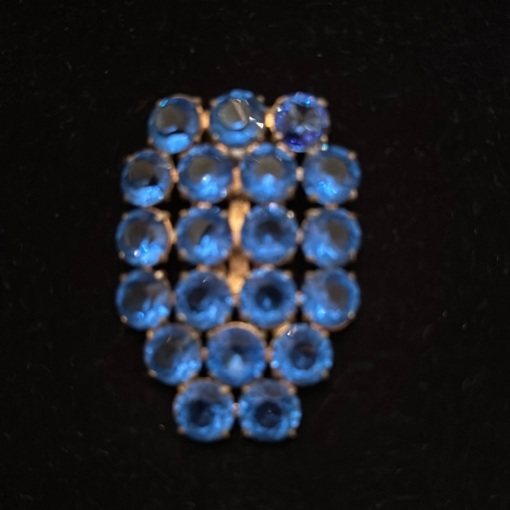 Vintage - Shape in Crystal Blue Grape Dress Clip!  Has a clip on back.see photo